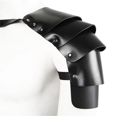 Pria PU Kulit Cosplay Harness, Viking Warrior Shoulder Belt, Knight Cosplay Kostum, Aksesoris Renaissance, Gothic