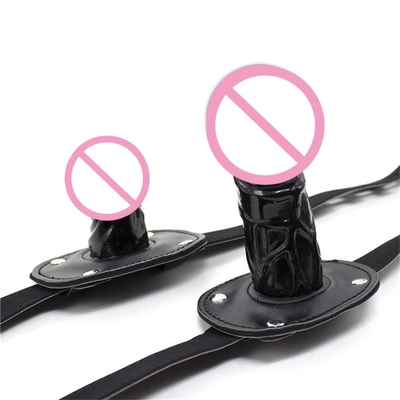 SM Adult Erotika Dildo Tutup Mulut Dildos Hitam Panjang Untuk Seks Open Mouth Bondage Gag Alternatif Produk Dewasa Erotika M