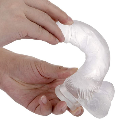 Dildos Realistis Rasanya Seperti Kulit Jelas Dildos Dengan Cangkir Penyedap Untuk Bermain Bebas Tangan Bahan Aman Tubuh Dan Mainan Seks Dewasa