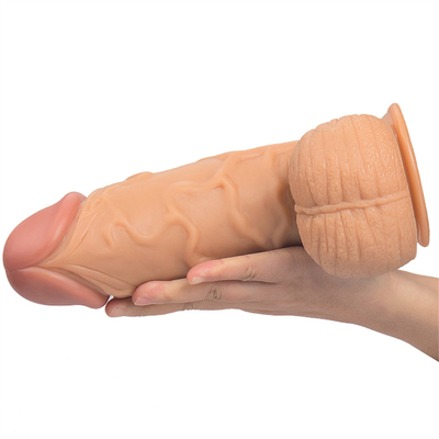 Soft Big Silicone Dildo Realistis Suction Cup Pria Penis buatan untuk Wanita