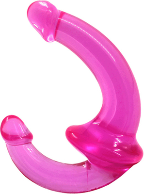 Erotis Double Ended Transparansi Tinggi TPE Penis Strapon Penis Lesbian Sex Toys Strapless Dildo