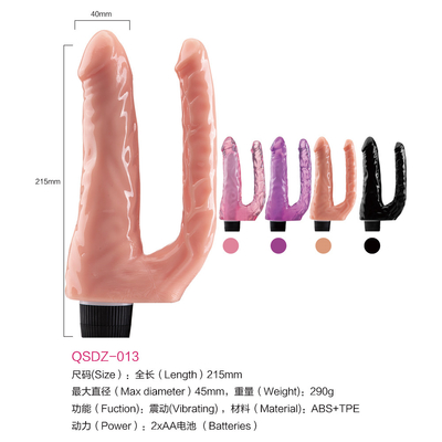 Baru Datang Permainan Seks Wanita Bergetar Double Dildo TPE Vibrator Di Promosi