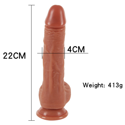 10 Mode 9.6 "Menyodorkan Vibrator, Remote Control Realistis Bergetar Dildo