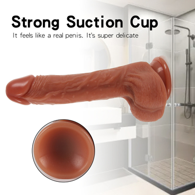10 Mode 9.6 "Menyodorkan Vibrator, Remote Control Realistis Bergetar Dildo