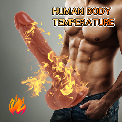 10 Mode 9.6 "Menyodorkan Vibrator, Remote Control Realistis Bergetar Dildo