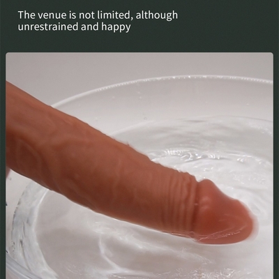 Wireless Remote Silicone Dildo Vibrator Pemanasan Dildo Berputar Vibrating Mendorong Dildo Untuk Masturbasi Wanita