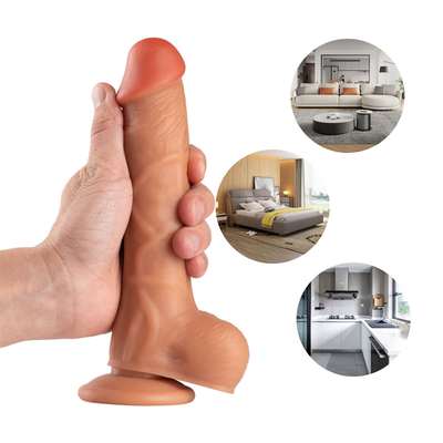 Grosir dildo kulit realistis dildo mainan seks dewasa penis besar besar dildo mainan untuk wanita