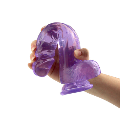 Transparan Kristal Realistis Dildo Sex Toy Phallus Tongkat Untuk Wanita