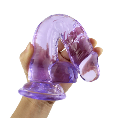 Transparan Kristal Realistis Dildo Sex Toy Phallus Tongkat Untuk Wanita