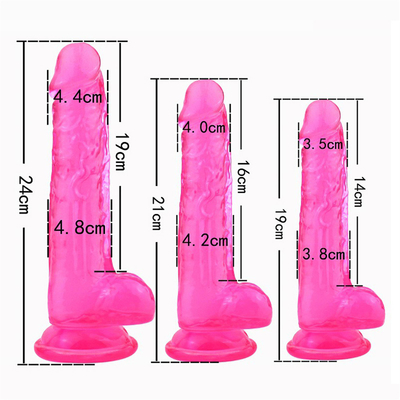 Transparan Kristal Realistis Dildo Sex Toy Phallus Tongkat Untuk Wanita