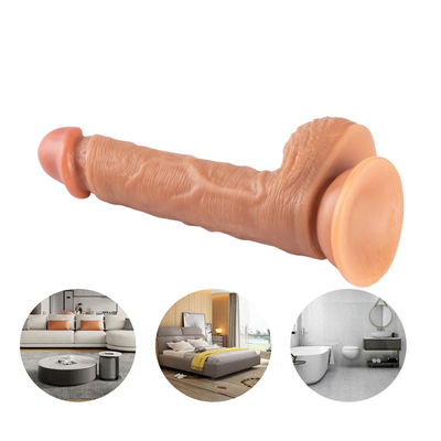 Big Soft Long Hard Flexible Silicone Dildo Silicone Besar Realistis Mendorong Dildos keinginan manual Dildos