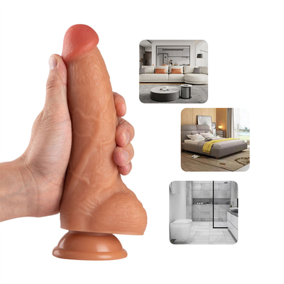 8.5 Inci Realistis PVC Dildo Mainan Seks Tubuh Aman Cangkir Hisap Kuat Ultra Lembut