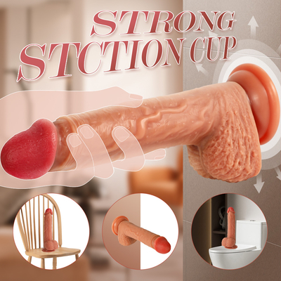 Wireless remote besar realistis remote control besar dildo vibrator besar dorongan dildo dengan kuat sedotan cup cinta dildo