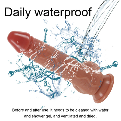Telescopic Vibrating Pushing Realist Dildo Wanita Masturbasi Dengan Cup Suction Penis Pemanasan Remote Control Dildo