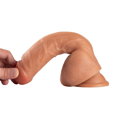 9' Inch Medical PVC Realistis Soft Dildo dengan Cup Suction Besar Besar Penis untuk Wanita Cyber Kulit Cup Suction Penis