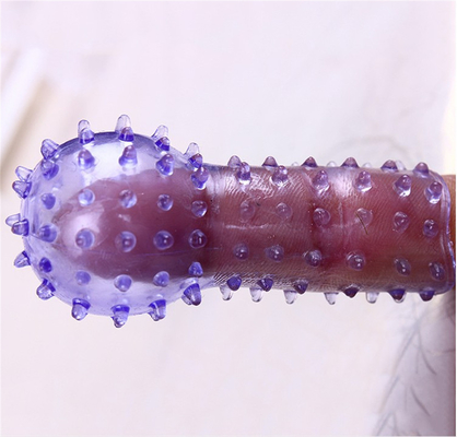 Grosir Silicone Blue Finger Sleeve Ring Mainan Seks