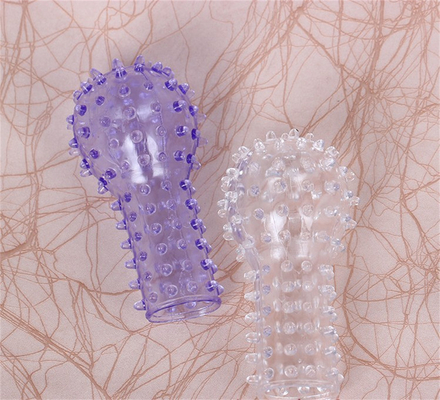 Grosir Silicone Blue Finger Sleeve Ring Mainan Seks