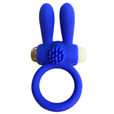 Rabbit Cock Ring Vibrator Penis Ring dengan manik-manik untuk Stimulasi Ekstra