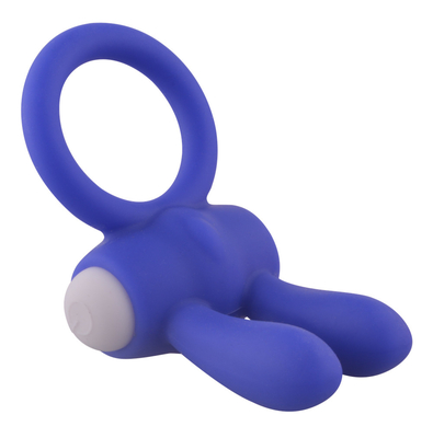 Rabbit Cock Ring Vibrator Penis Ring dengan manik-manik untuk Stimulasi Ekstra