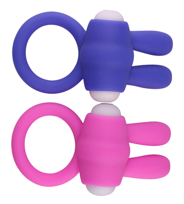 Rabbit Cock Ring Vibrator Penis Ring dengan manik-manik untuk Stimulasi Ekstra