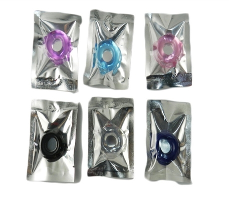 Pakaian Silikon Pria Kristal Berwarna Kunci Sperma Cincin Penundaan Cincin Produk Dewasa yang Menyenangkan