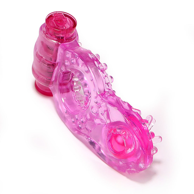 Cock Ring Vibrator Penis Ring dengan manik-manik untuk stimulasi ekstra