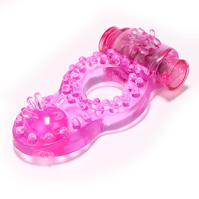 Cock Ring Vibrator Penis Ring dengan manik-manik untuk stimulasi ekstra