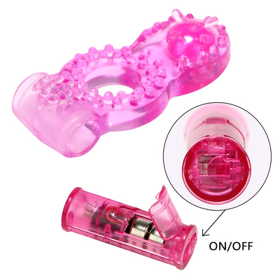 Cock Ring Vibrator Penis Ring dengan manik-manik untuk stimulasi ekstra