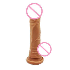 Tidak Berbau Realistis Dildo Sex Toy Kuat Suction Cup Silicone Untuk Wanita