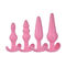Pink / Ungu Menangani Cincin Anal Plug Vagina Lembut Silicone Anal Toys Untuk Wanita