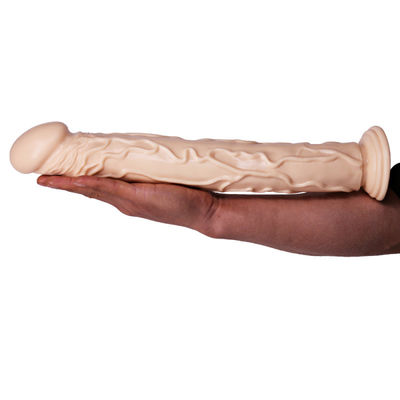 15 Inch Manusia Hidup Fleksibel Tebal Realistis Rakasa Besar Dildo Dengan Cangkir Hisap Yang Kuat