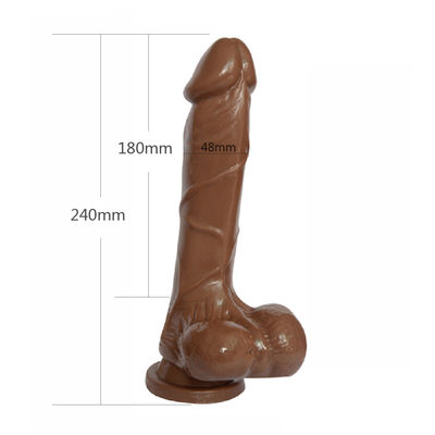 Tidak Berbau Realistis Dildo Sex Toy Kuat Suction Cup Silicone Untuk Wanita